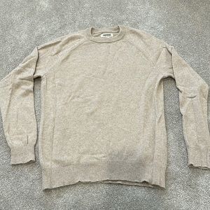 Men’s Goodthreads Oatmeal Color Lambswool Sweater, Large, Excellent Condition